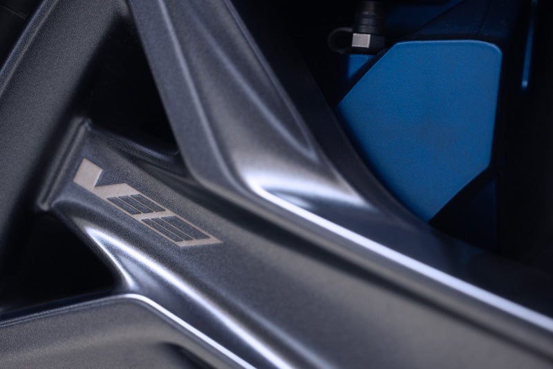 Close-up of the 2026 OPTIQ-V Brembo Performance Front Brakes | Cadillac of Santa Fe in Santa Fe NM